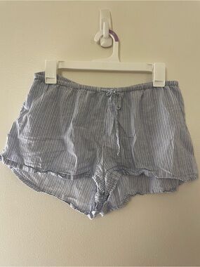J. Crew Blue and White Striped Cotton Pajama Shorts